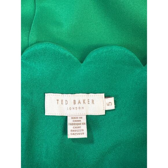 Ted Baker Fellama Bardot Scallop Skater Dress Green Size 14 - Picture 8 of 13